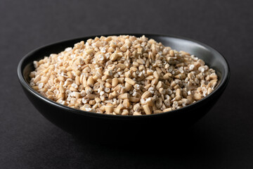 Uncooked Steel Cut Oats in a Bowl