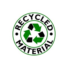 Made of recycled materials icon sign isolated on white background