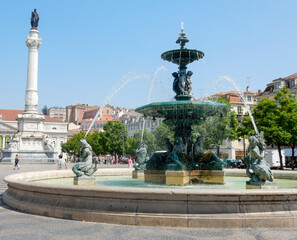 Fototapeta na wymiar Lisbon, Lisboa, Portugal, Looking at the Central Park and the Praca Marques do Pombal