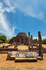 Ancient Buddhist dagoba (stupa) Pabula Vihara. Ancient city of Polonnaruwa, Sri Lanka