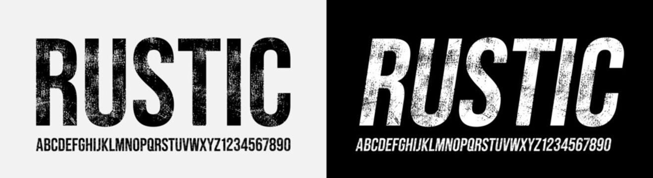 Distressed Font. Grunge Font. Rough Font. Uppercase and Number