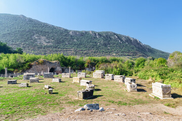 Fototapeta na wymiar View of ruins in Ephesus (Efes), Izmir Province, Turkey.