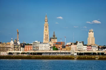 Deurstickers Uitzicht op Antwerpen, België © Dmitry Rukhlenko