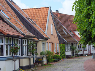 Fototapeta na wymiar Schleswig mit dem Fischerdorf Holm