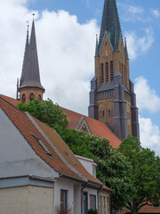 Obraz premium Schleswig mit dem Fischerdorf Holm