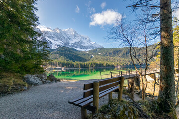 Eibsee with its mountain scenery (Bavaria, Germany)