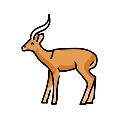 Gazelle color line illustration. Animals of Africa.