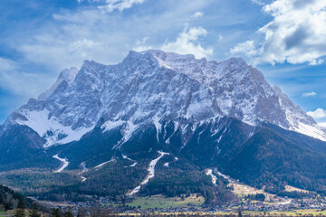mountain scenery with snow covered peaks in the alps (Tyrol, Austria)