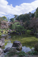 Japanese garden in Jonangu, Fushimi-ku, Kyoto.