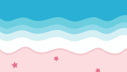 Abstract paper cut beach and water