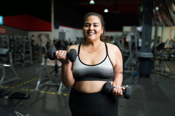 Plus size woman on a healthy lifestyle