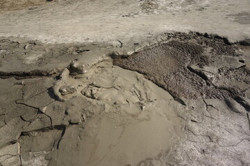 landscape of muddy volcanoes buzau romania an important tourist attraction