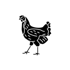 Chicken bird color line icon. Pictogram for web page