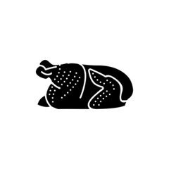 Chicken carcass color line icon. Cutting meat.
