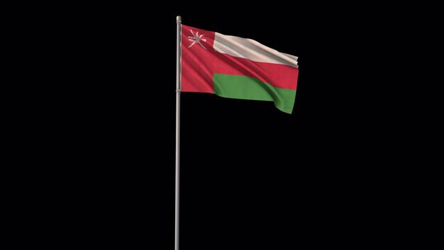 Oman flag, 4k video background is transparent