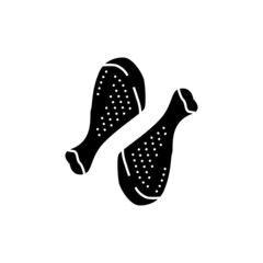 Chicken legs color line icon. Cutting meat.