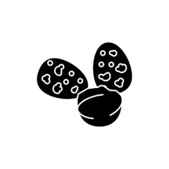 Quail eggs color line icon. Cutting meat.