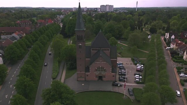 Ansgar Kirke in Odense, Denmark by Drone
