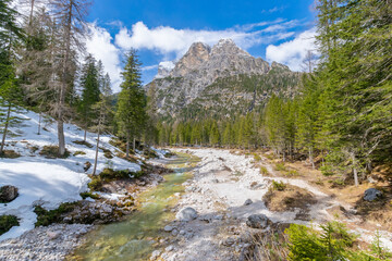 Fototapeta na wymiar river in the mountains (Dolomites, Italy)