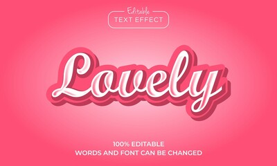 Editable text effect - Lovely 3d template