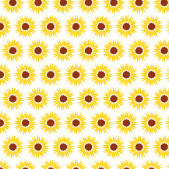 Abstract sunflower seamless pattern with clear background yellow wallpaper vector illustration  