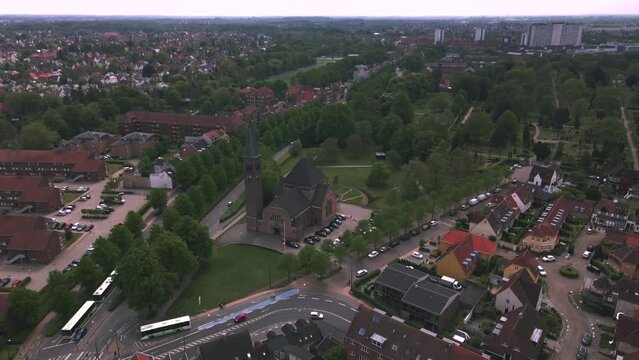 Ansgar Kirke in Odense, Denmark by Drone
