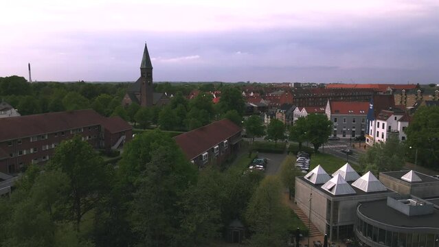 Ansgar Kirke in Odense, Denmark by Drone