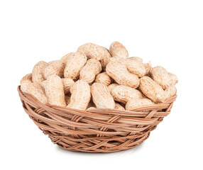 Peanuts basket isolated on a white background