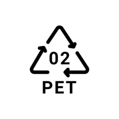 Plastic recycling code PET 01 line icon. Consumption code polyethylene.