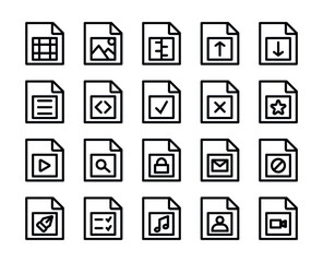 Set of file and document icons, Set of file and document collection in black color for website design, Design elements for your projects. Vector illustration, file and document icon