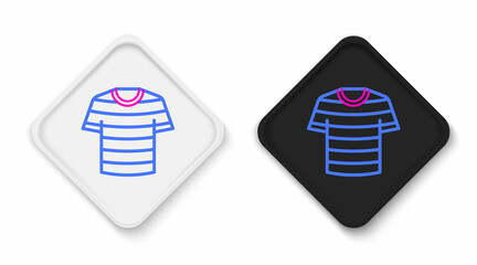 Line Striped sailor t-shirt icon isolated on white background. Marine object. Colorful outline concept. Vector