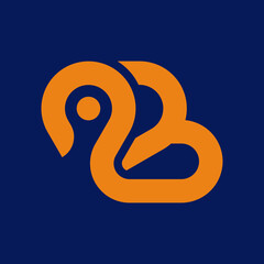 Abstract letter B location logo design vector element.