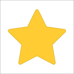 Gold star shape rating icon sign symbol design element vector image.