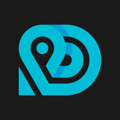 Abstract letter D location logo design vector element.