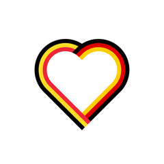 unity concept. heart ribbon icon of belgian and german flags. vector illustration isolated on white background