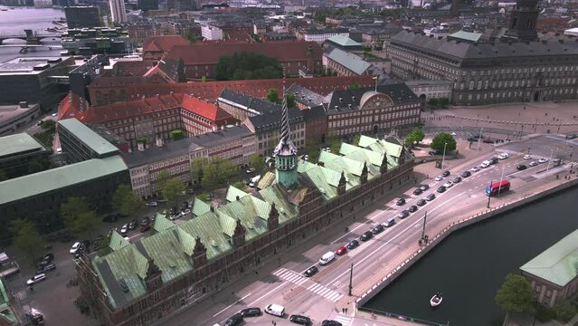 Borsen in Copenhagen, Denmark by Drone