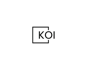KOI letter initial logo design vector illustration