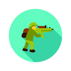 Soldier Circle Icon. Vector Illustration of Military Sign.