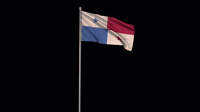 Panama flag, 4k video background is transparent