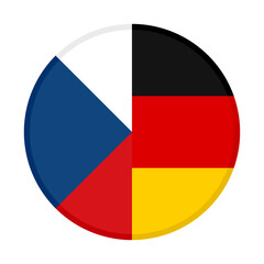 round icon of czech republic and germany flags. vector illustration isolated on white background