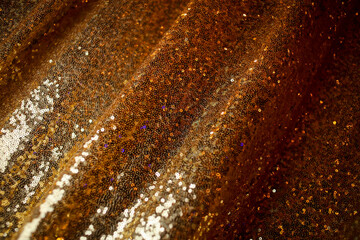 Abstract background with gold sequins color on the fabric. Background sequin. gold sequin...