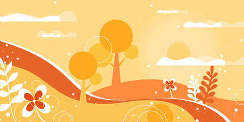 Fototapeta premium simple banner autumn 