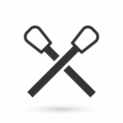 Grey Burning match with fire icon isolated on white background. Match with fire. Matches sign. Vector