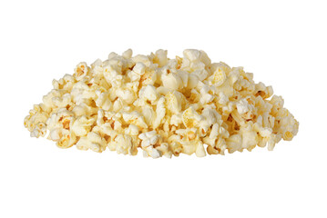 Popcorn heap isolated on white background.