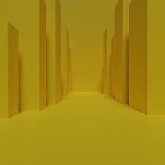 City concept 3d illustration abstract structure minimal