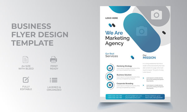 Flyer template layout design. Corporate business flyer template. Creative modern vector abstract shapes on background