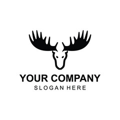 Modern moose or stag logo design vector
