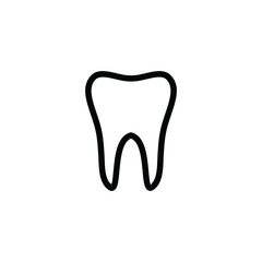 Simple linear tooth symbol design vector