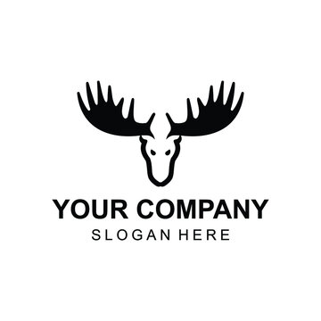 Modern moose or stag logo design vector