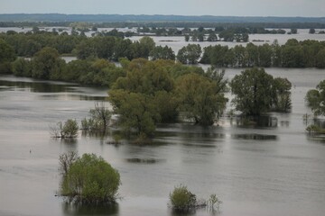 Spring Flood On The Desna River. Mezynsky National Nature Park, Chernihiv Region, Ukraine
